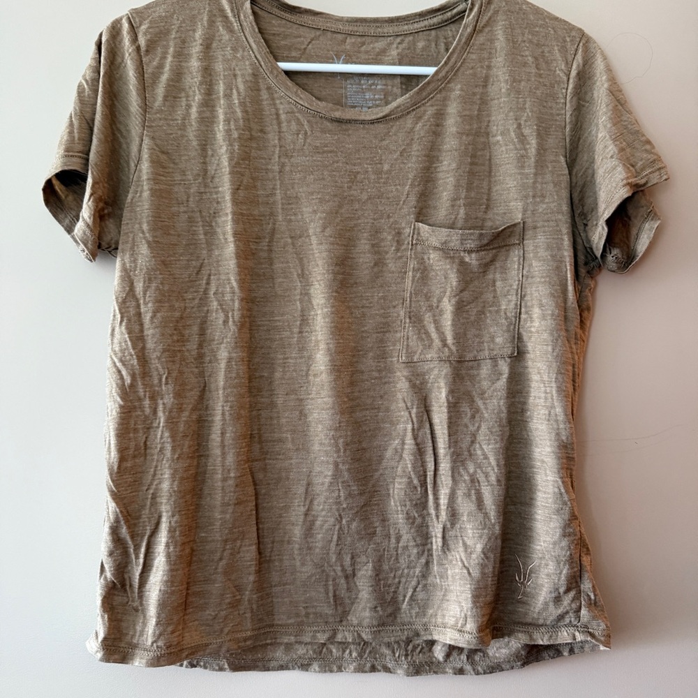 Ibex Women's Merino Tencel Pocket Short Sleeve Tee, size medium
